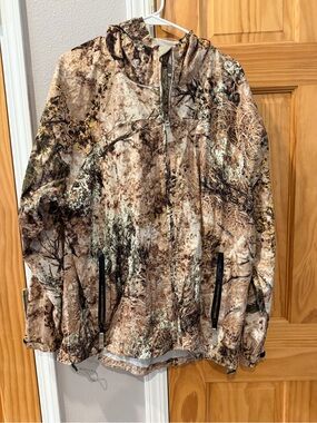 Cabela's Men's Realtree-Style Hooded Rain Jacket - Brown/Tan/Green